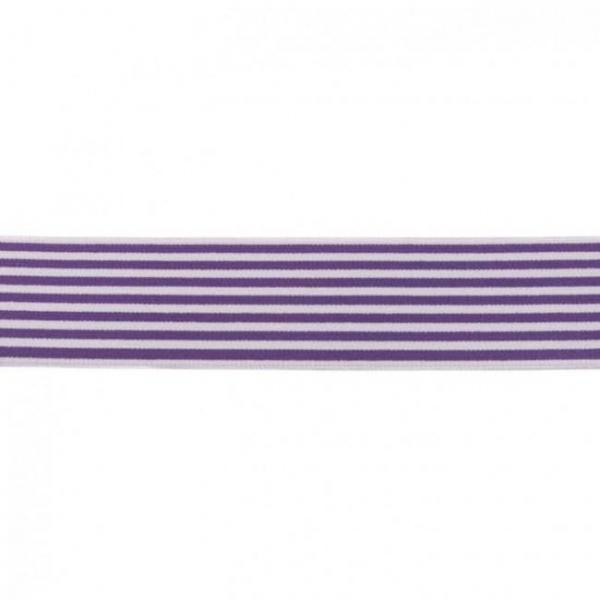 Gummiband Mini Streifen Lila-Flieder Breite 4 cm